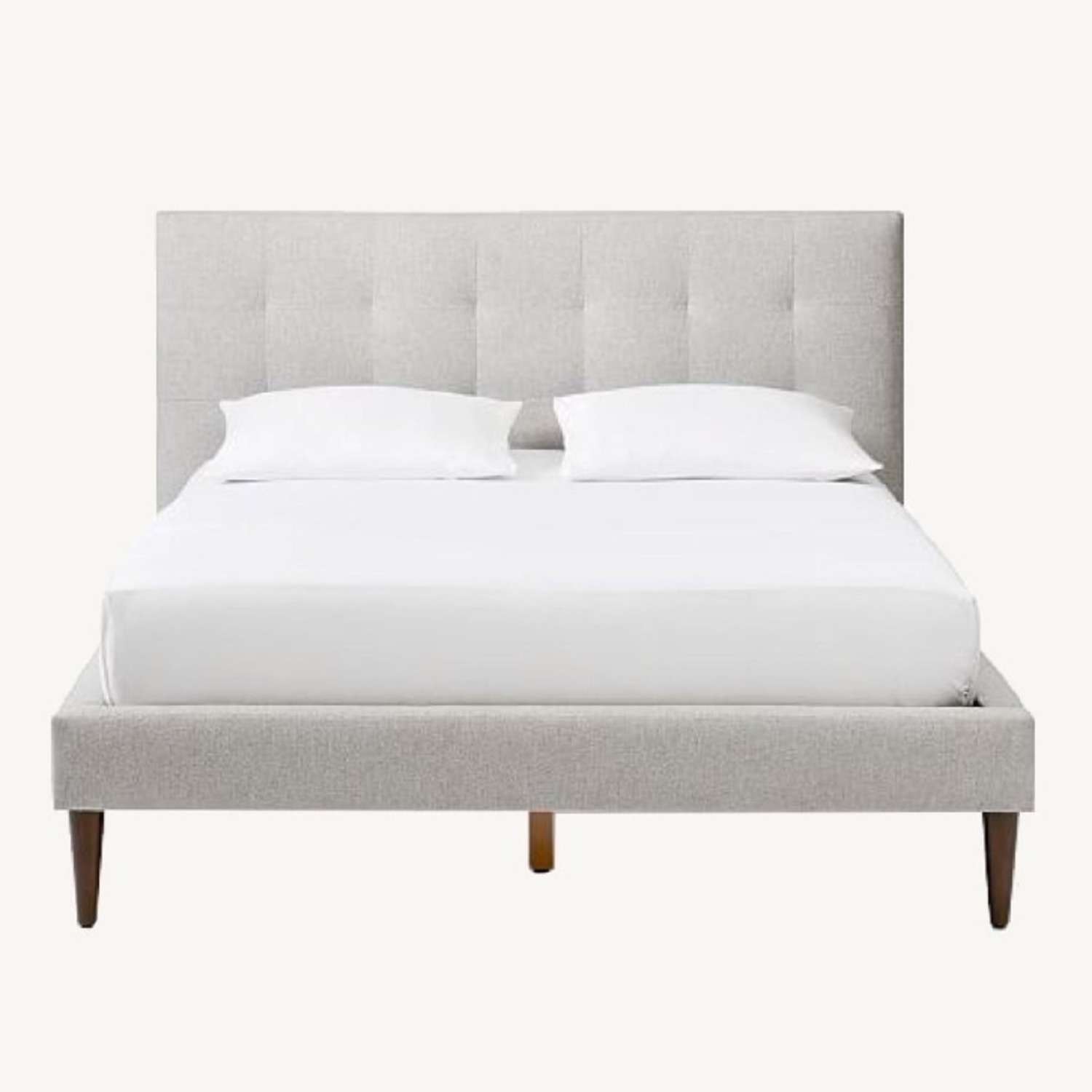 West Elm Light Gray Fabric King Bed - image-2