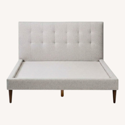 Used West Elm Light Gray Fabric King Bed for sale on AptDeco
