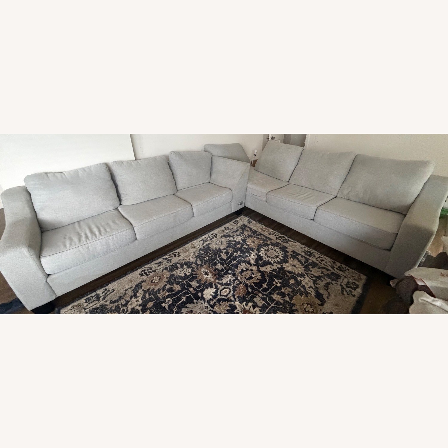 Ashley Furniture Silver Fabric 3+ Seater Sofa - image-2