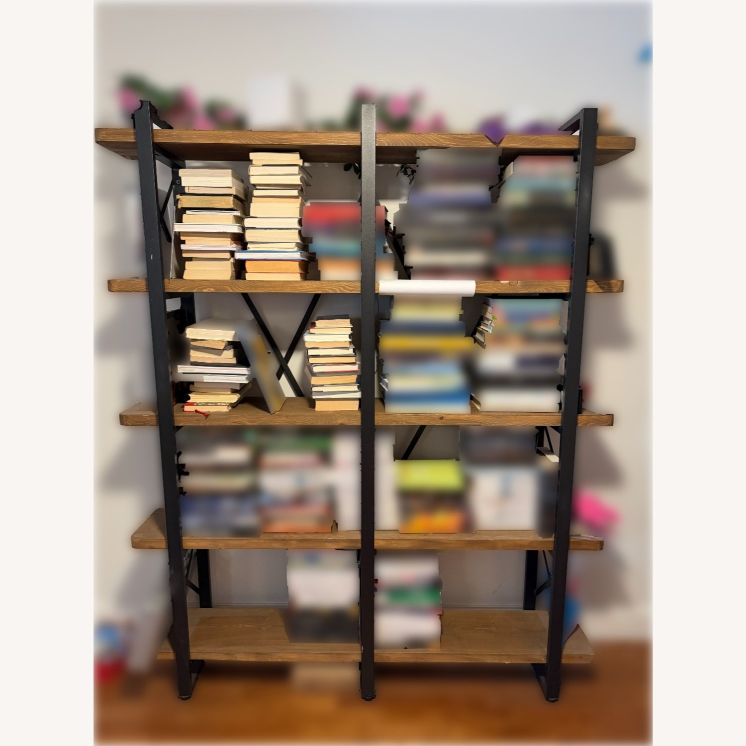 Amazon Large Bookshelf Wood and Metal - image-1