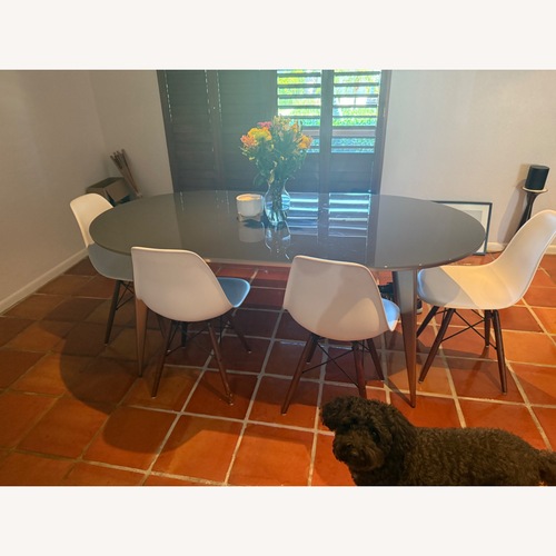 Used West Elm Arden Dark Gray Metal Dining Table for sale on AptDeco