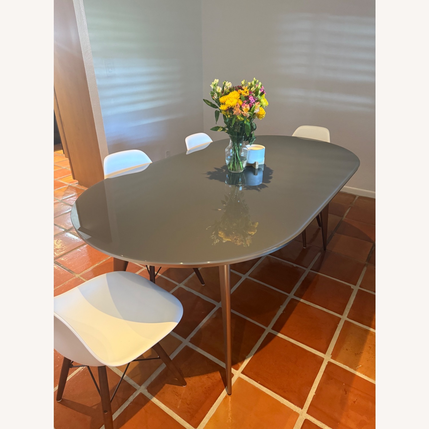 West Elm Arden Dark Gray Metal Dining Table - image-2