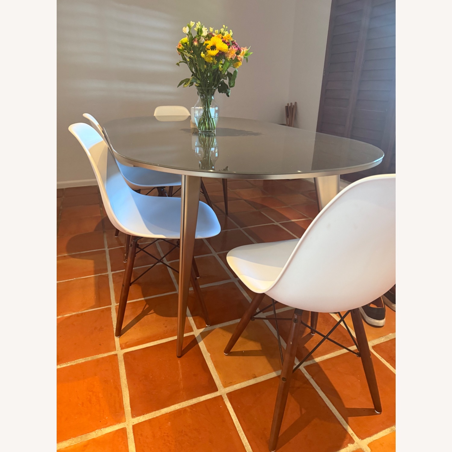 West Elm Arden Dark Gray Metal Dining Table - image-3