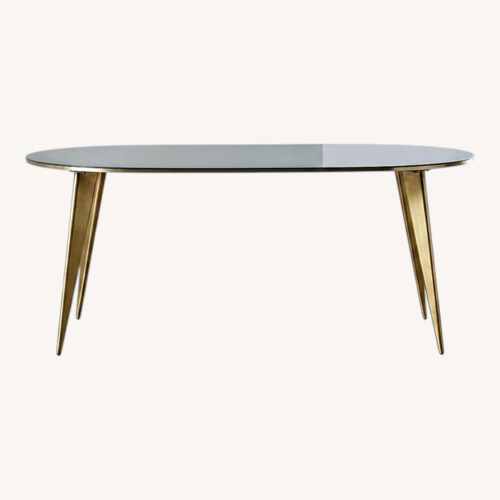 Used West Elm Arden Dark Gray Metal Dining Table for sale on AptDeco