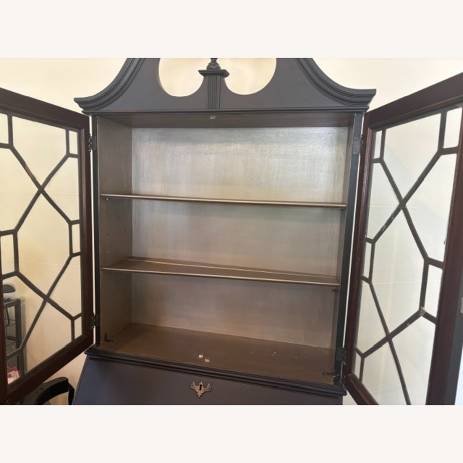 Vintage Mahogany Secretary Desk (Painted Black) - image-3