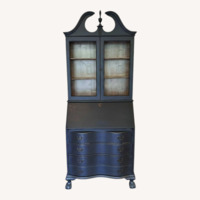 Vintage Mahogany Secretary Desk (Painted Black)