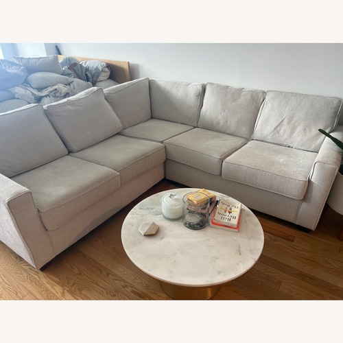 Used Pottery Barn Fremont Square Arm 3-Piece L-Shaped Sectional for sale on AptDeco