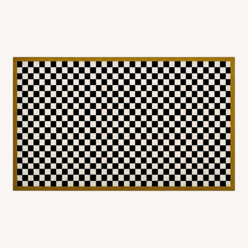 Used MacKenzie-Childs Black Wool Area Rug 3' x 5' for sale on AptDeco