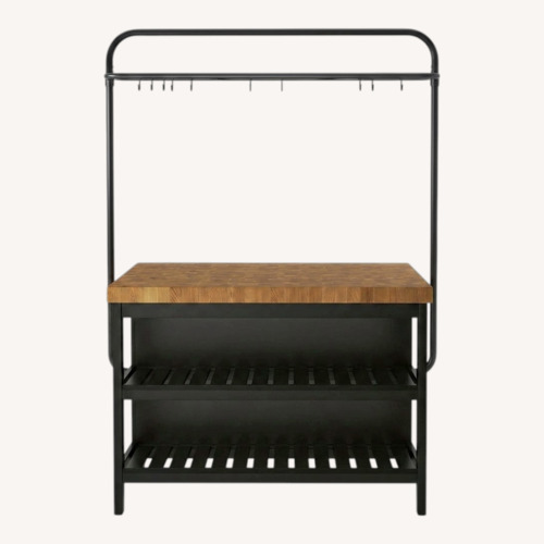Used IKEA Vadholma Dark Brown Kitchen Island for sale on AptDeco