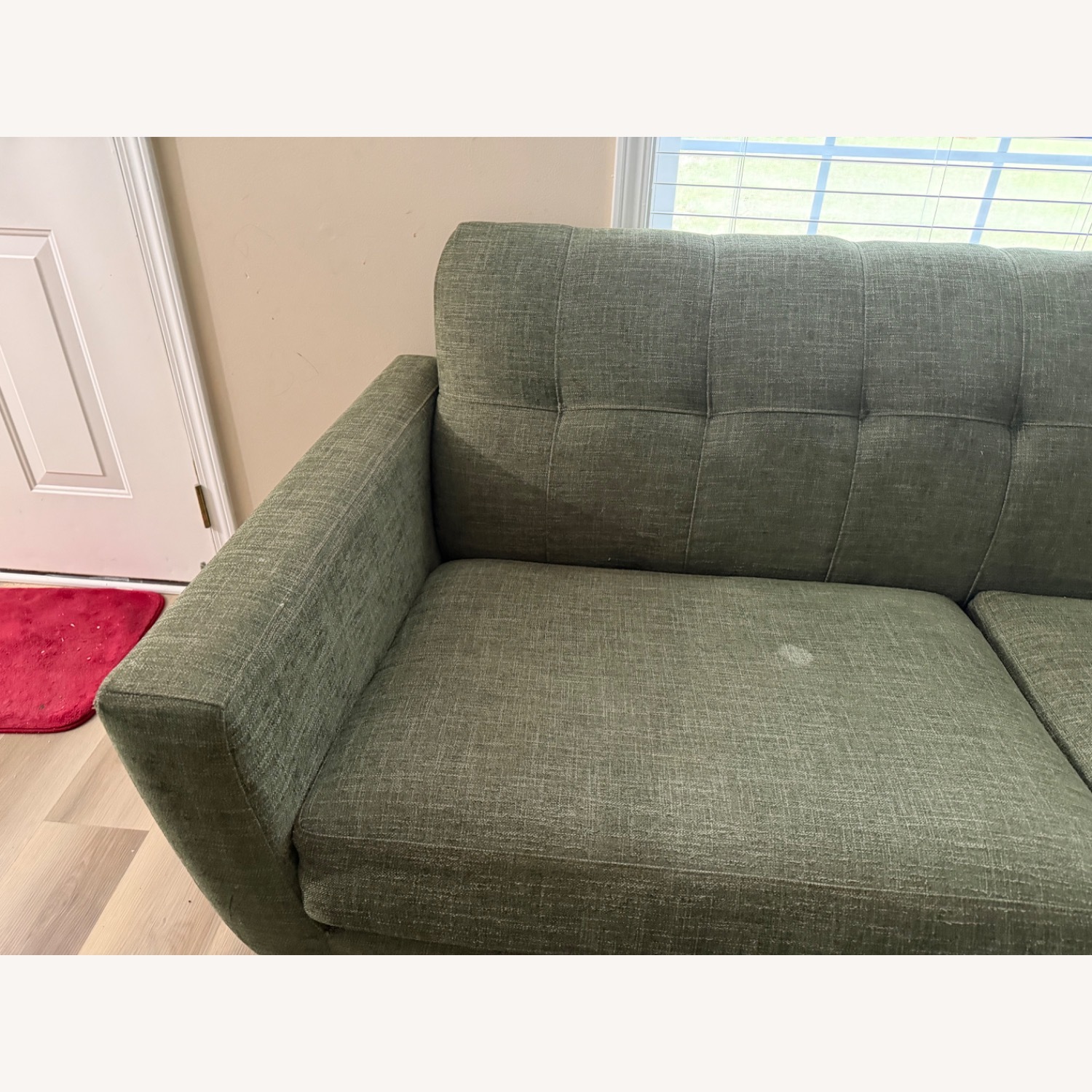 Rooms To Go East Side Green Fabric 2 Seater Sofa - image-2