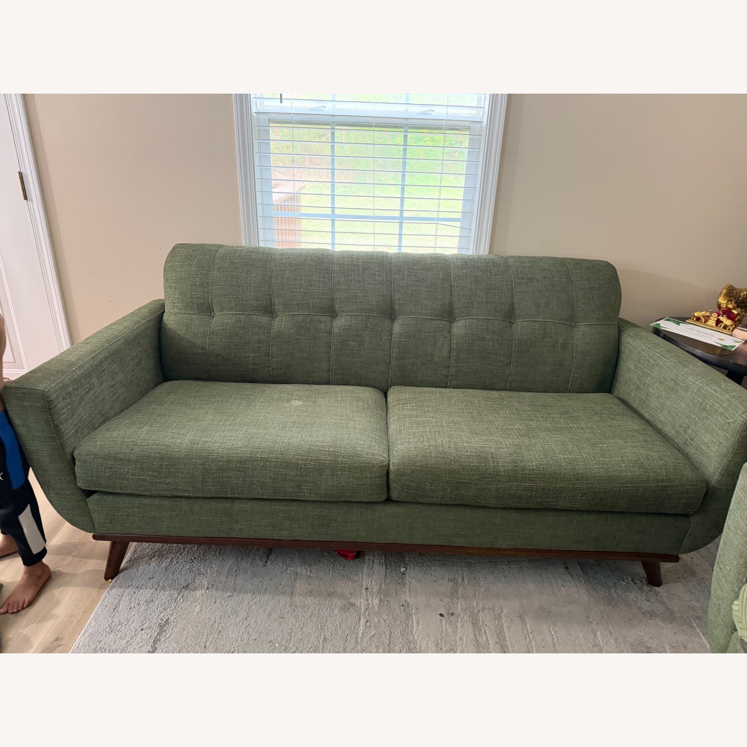 Rooms To Go East Side Green Fabric 2 Seater Sofa - image-1