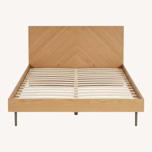 Used Nera Queen Low Profile Bed - Oak for sale on AptDeco