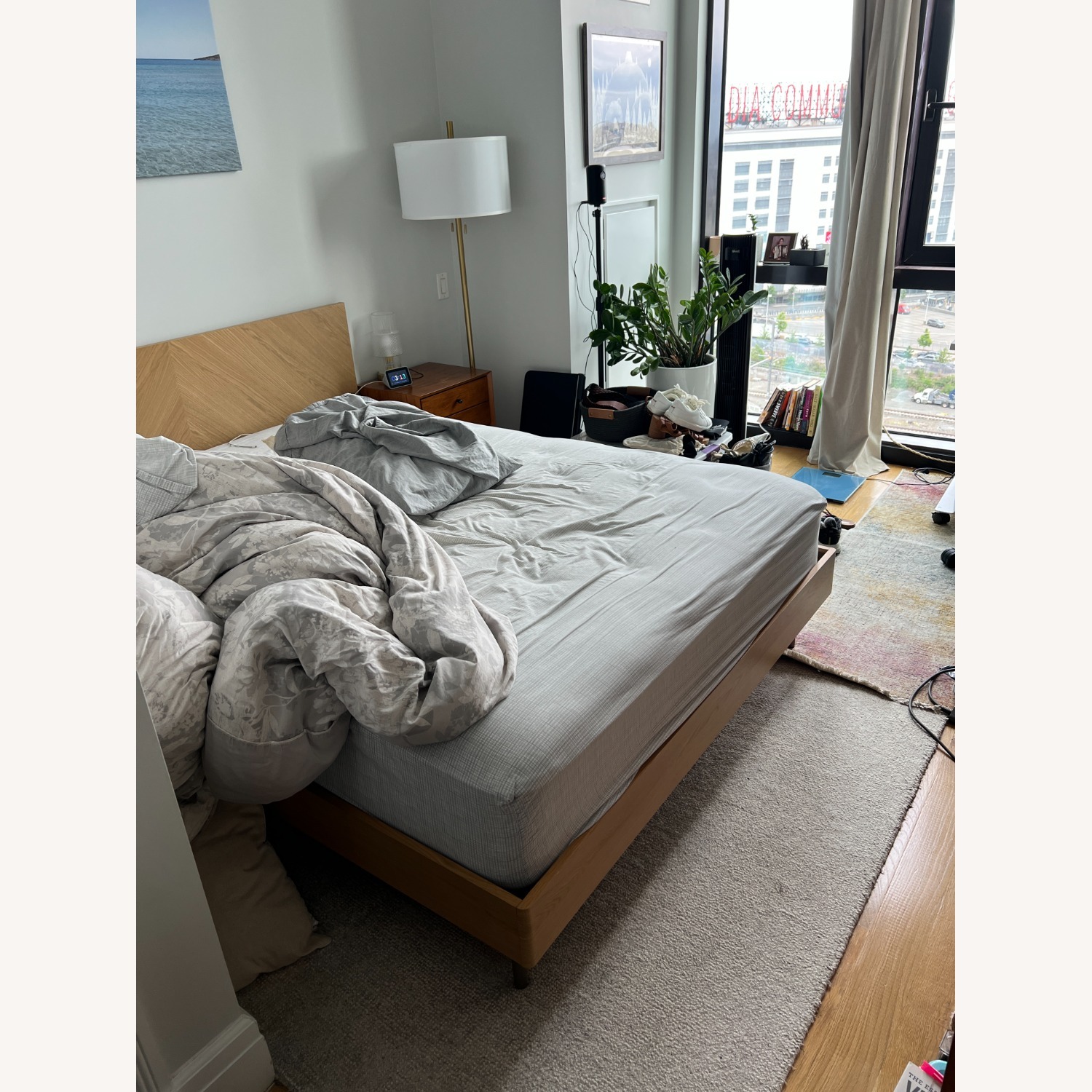 Nera Queen Low Profile Bed - Oak - image-3