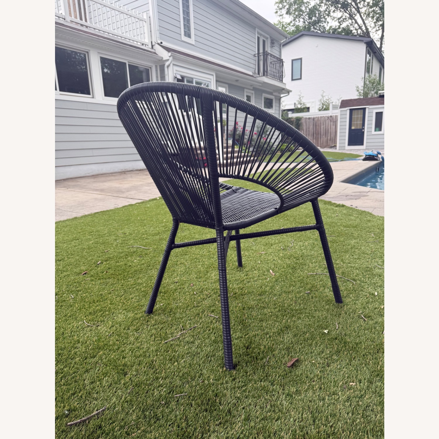 Modern Woven Outdoor Hoop Chair - image-2