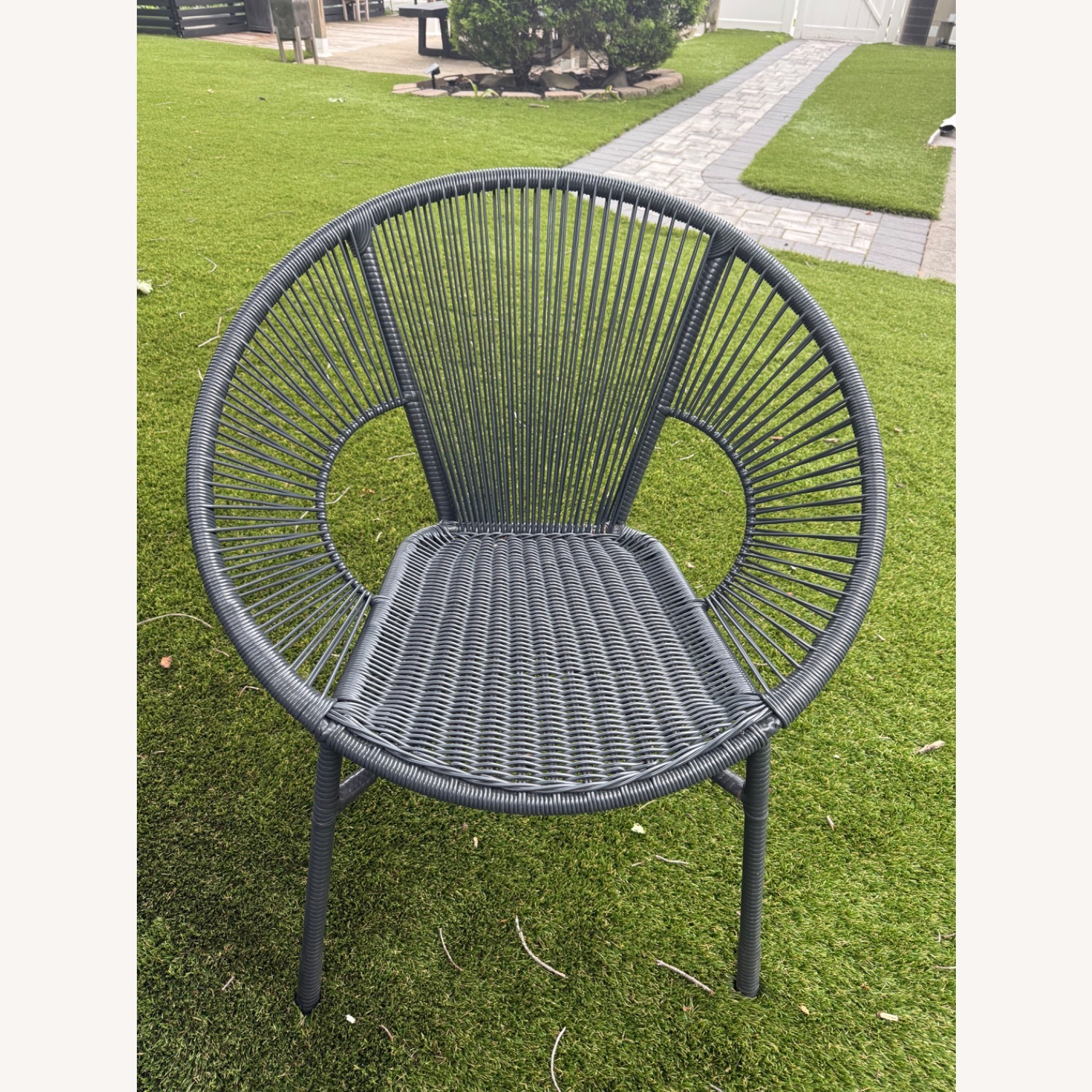 Modern Woven Outdoor Hoop Chair - image-1