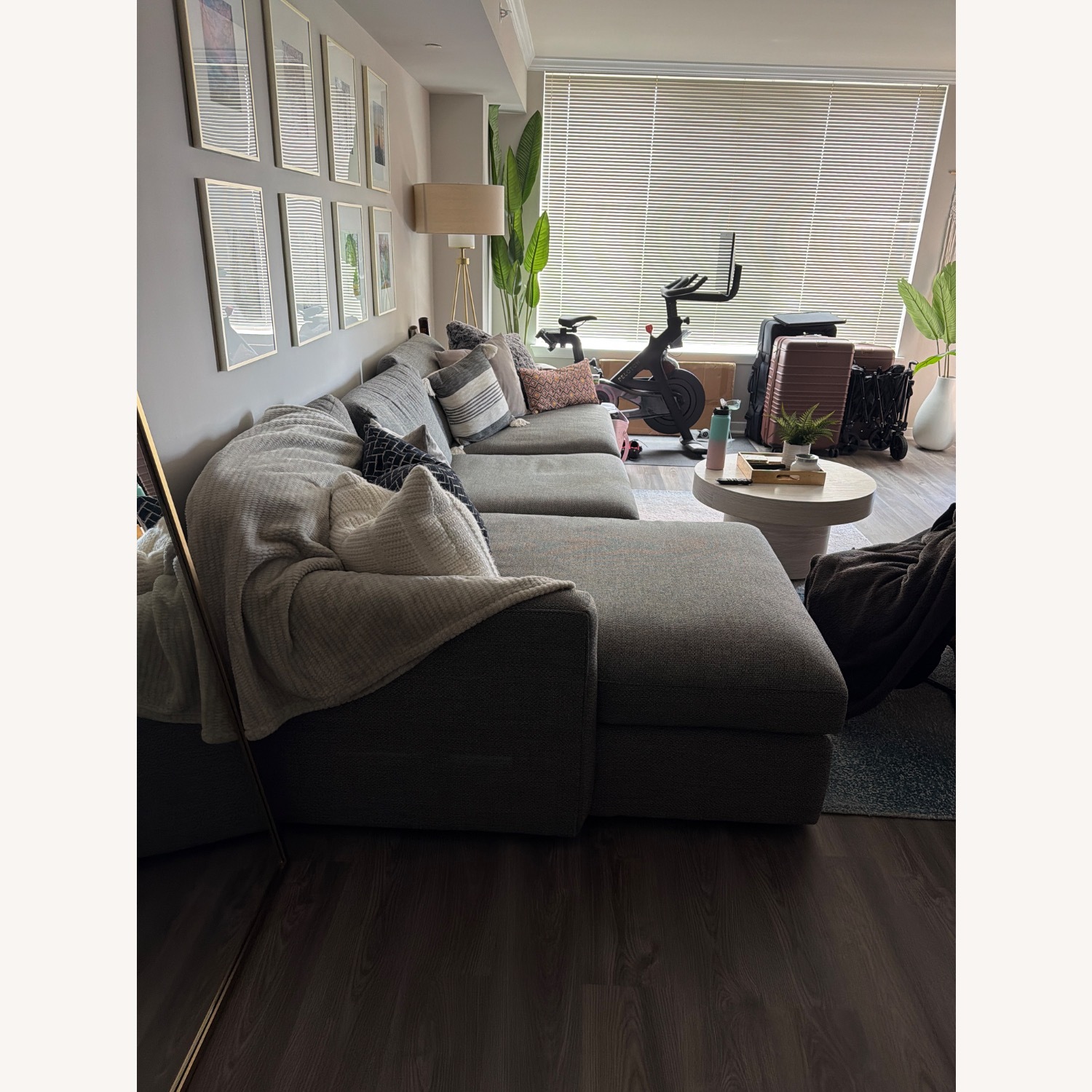 Crate & Barrel Lounge Light Gray 2 Piece Sectional - image-3
