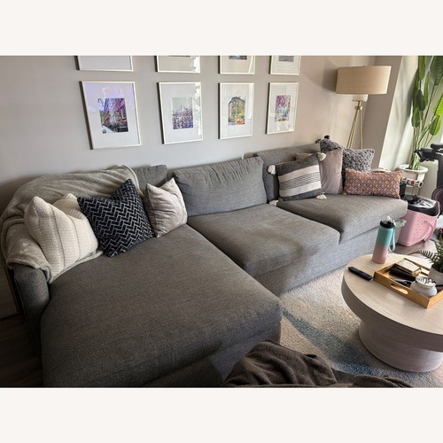 Used Crate & Barrel Lounge Light Gray 2 Piece Sectional for sale on AptDeco