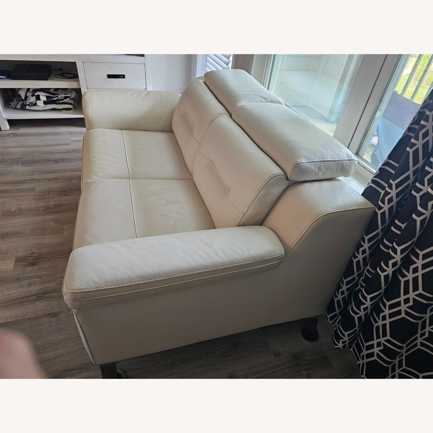 Rooms To Go  White Leather Loveseat - image-3