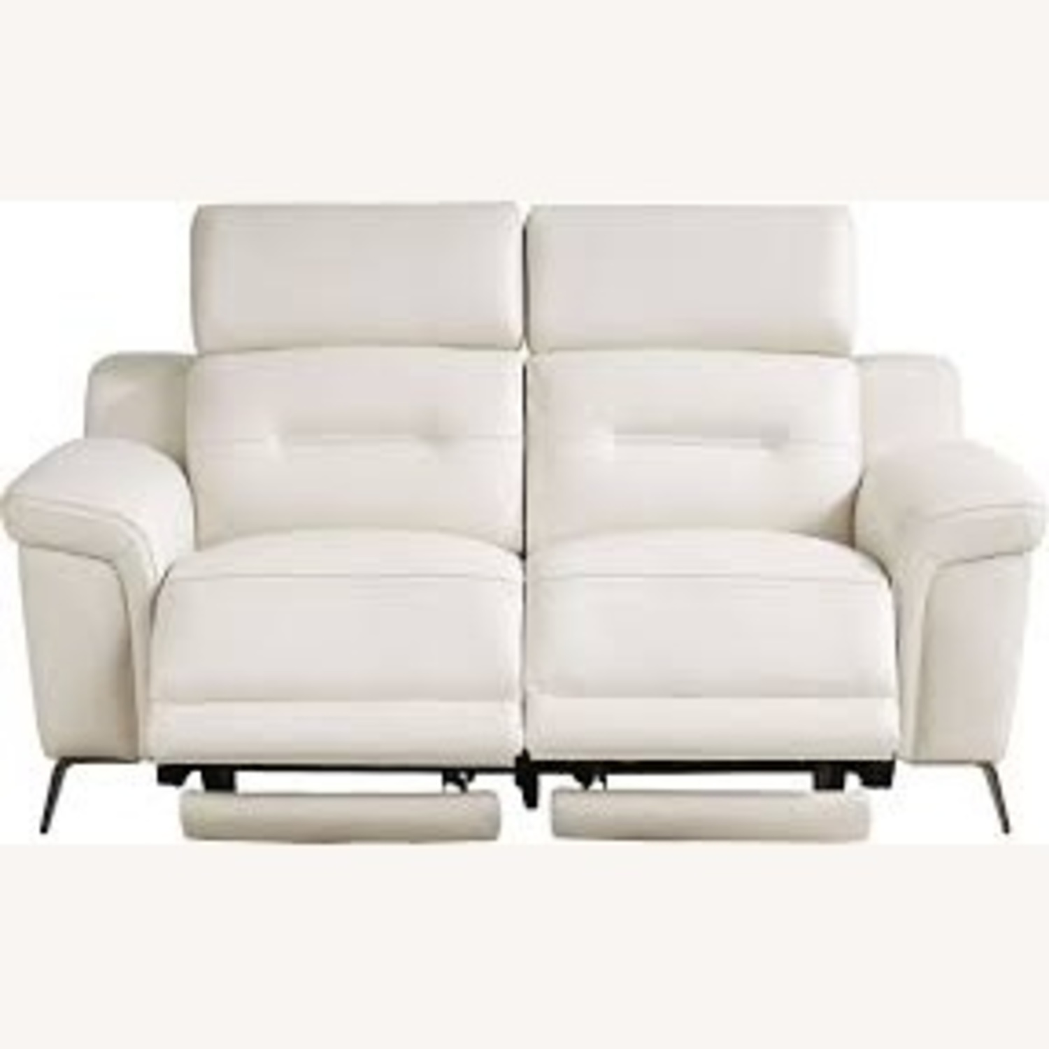Rooms To Go  White Leather Loveseat - image-5