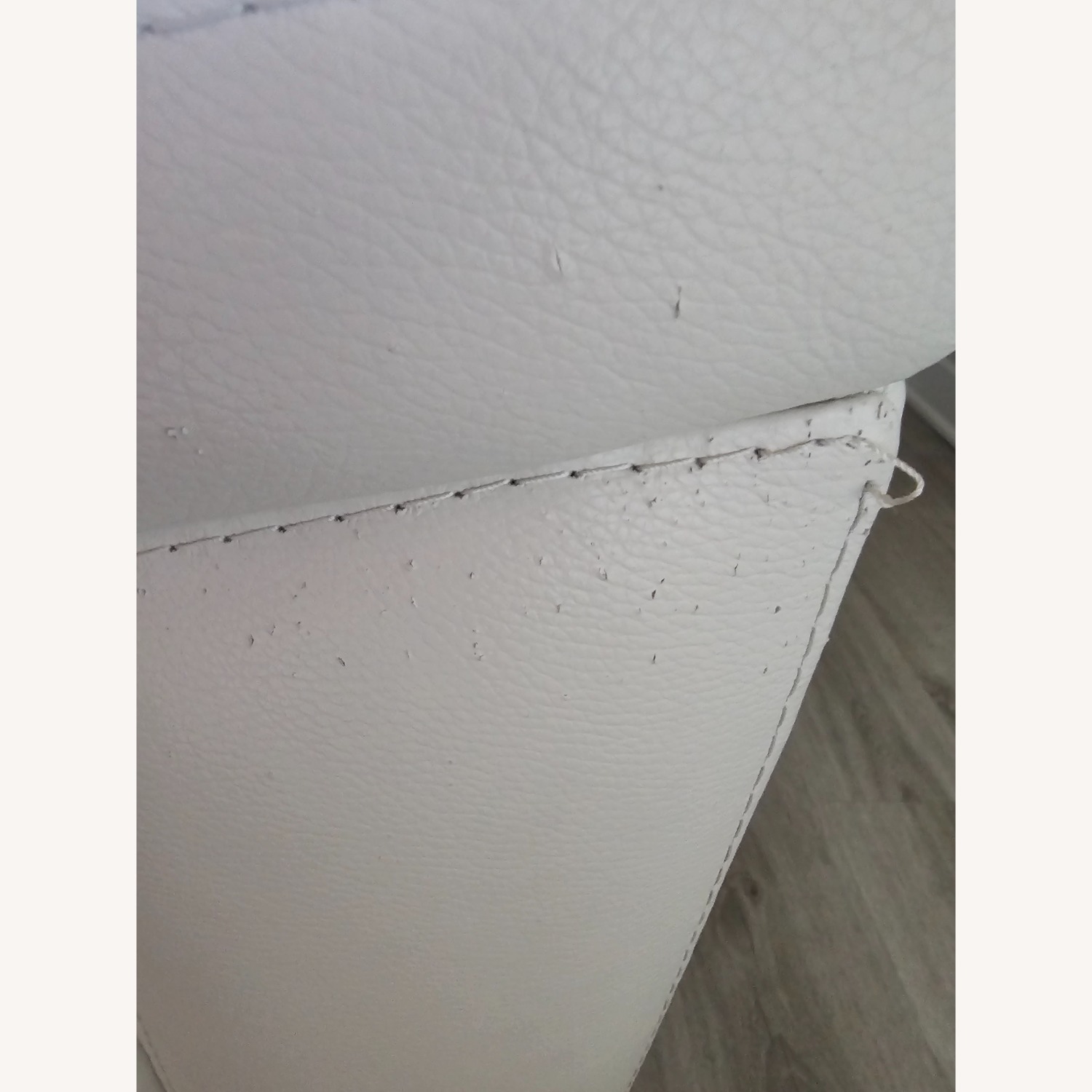 Rooms To Go  White Leather Loveseat - image-4