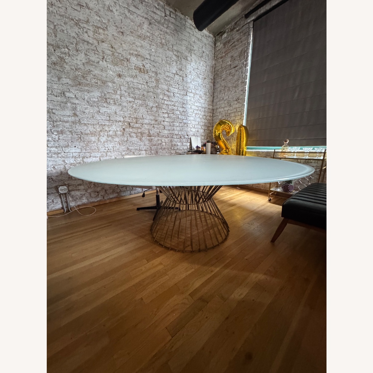 Custom Transparent Glass Oblong Dining Table - image-2