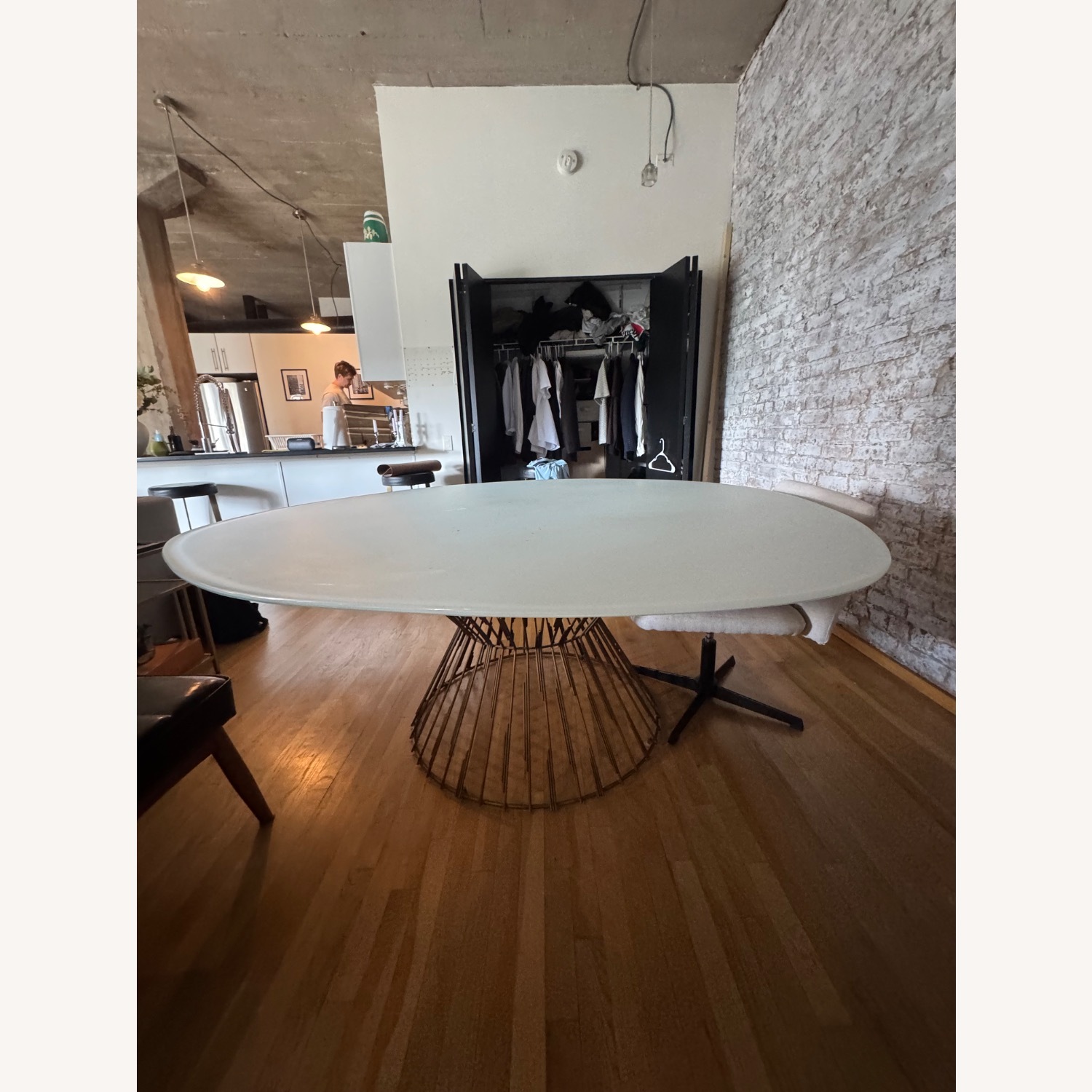 Custom Transparent Glass Oblong Dining Table - image-4