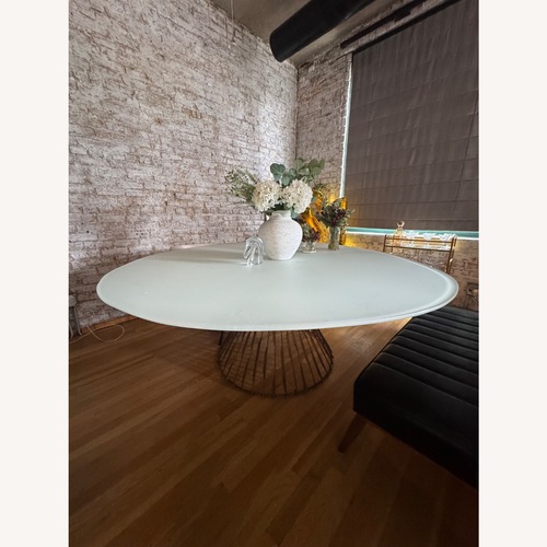 Used Custom Transparent Glass Oblong Dining Table for sale on AptDeco
