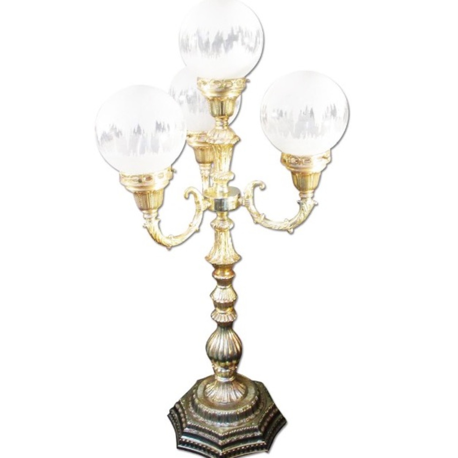 Gold Vintage Candelabra Lamp - image-2