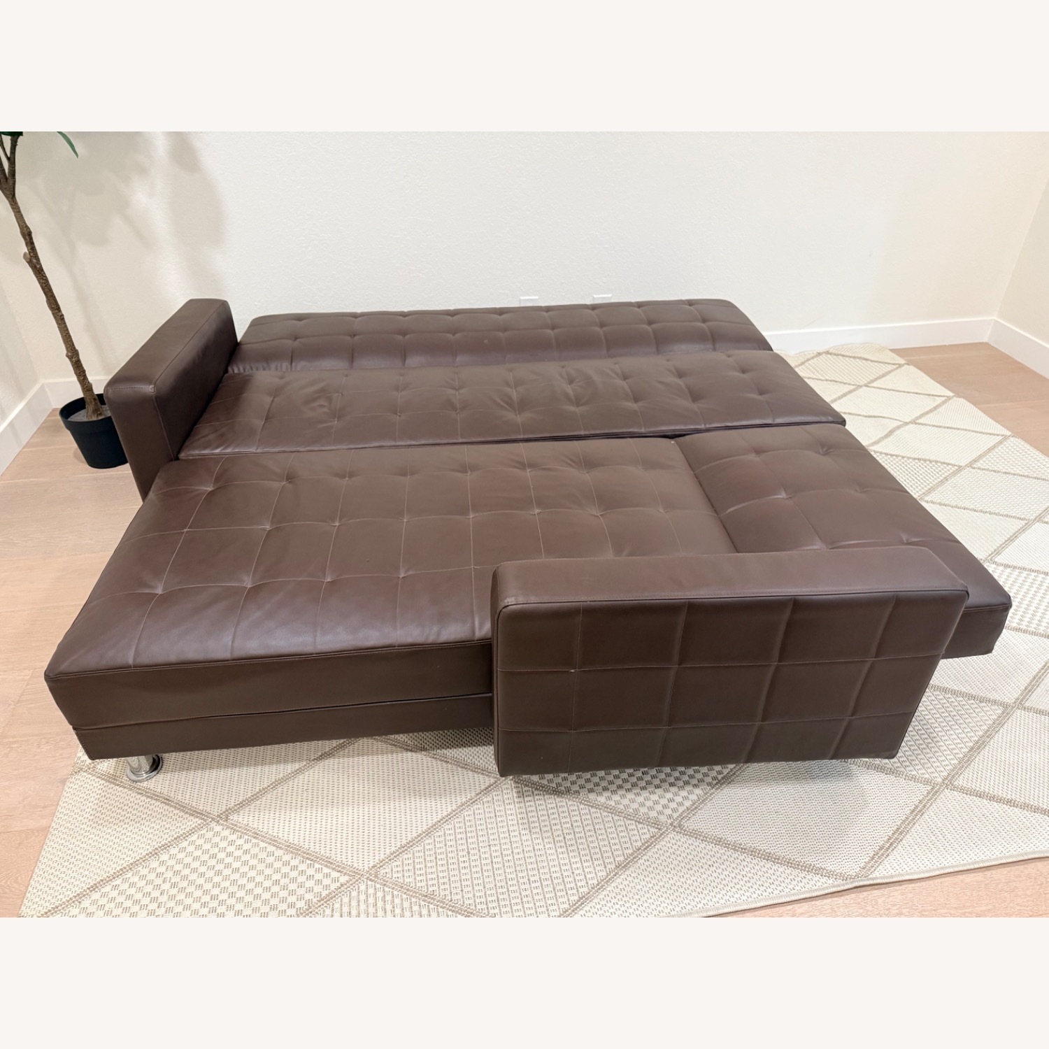 IKEA Dark Brown Faux Leather 2 Piece Sofa - image-2