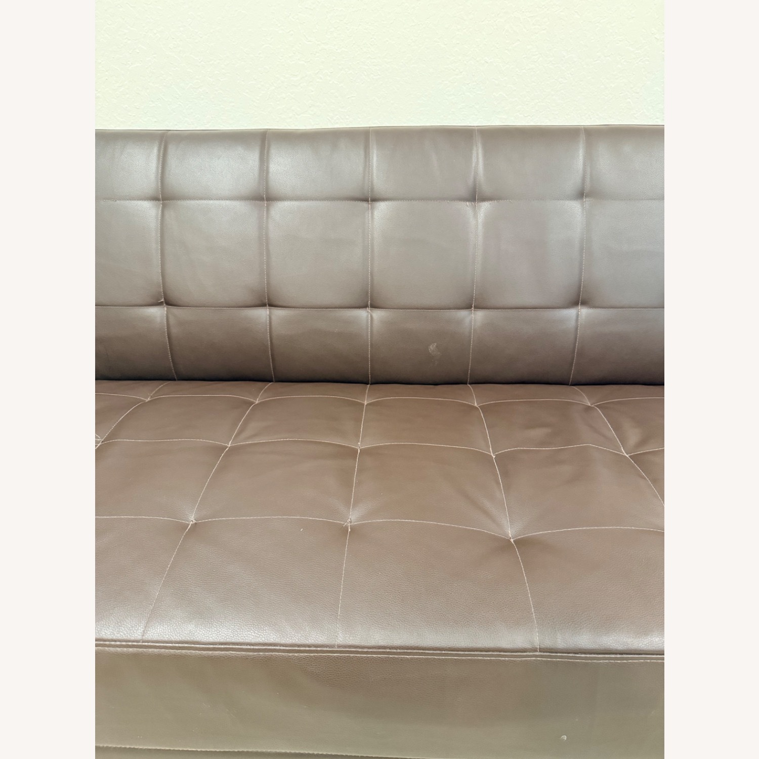 IKEA Dark Brown Faux Leather 2 Piece Sofa - image-4
