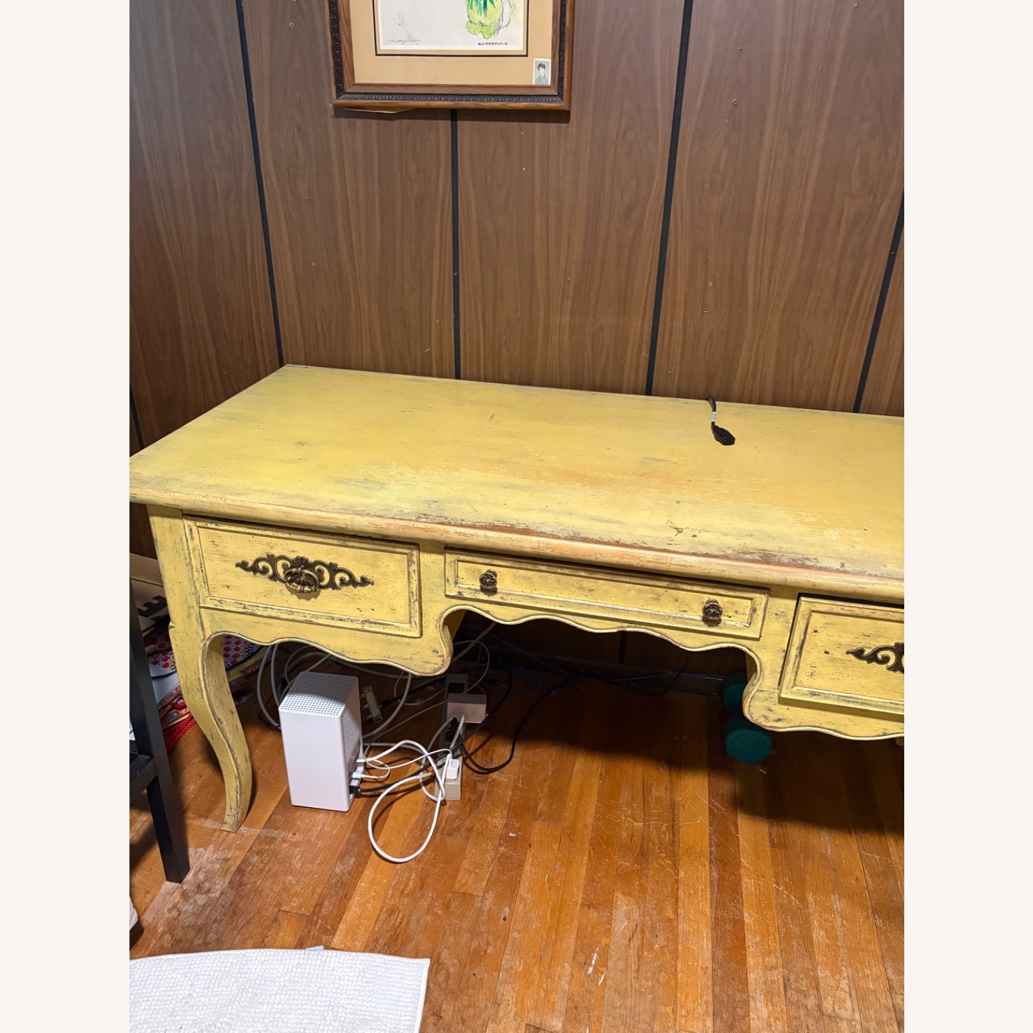 Vintage/Antique Jacques Bodart Yellow Wood Desk - image-3
