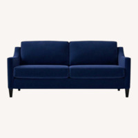 West Elm Paidge Blue Velvet 2 Seater Sofa