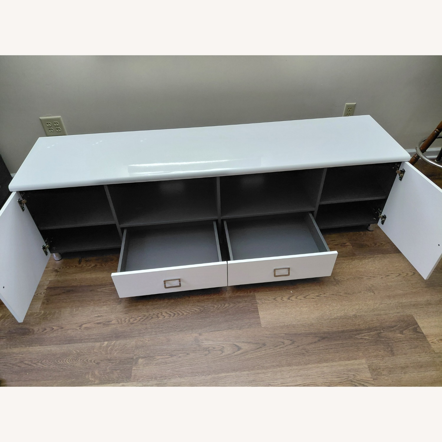 White Lacquer Media Storage - image-4