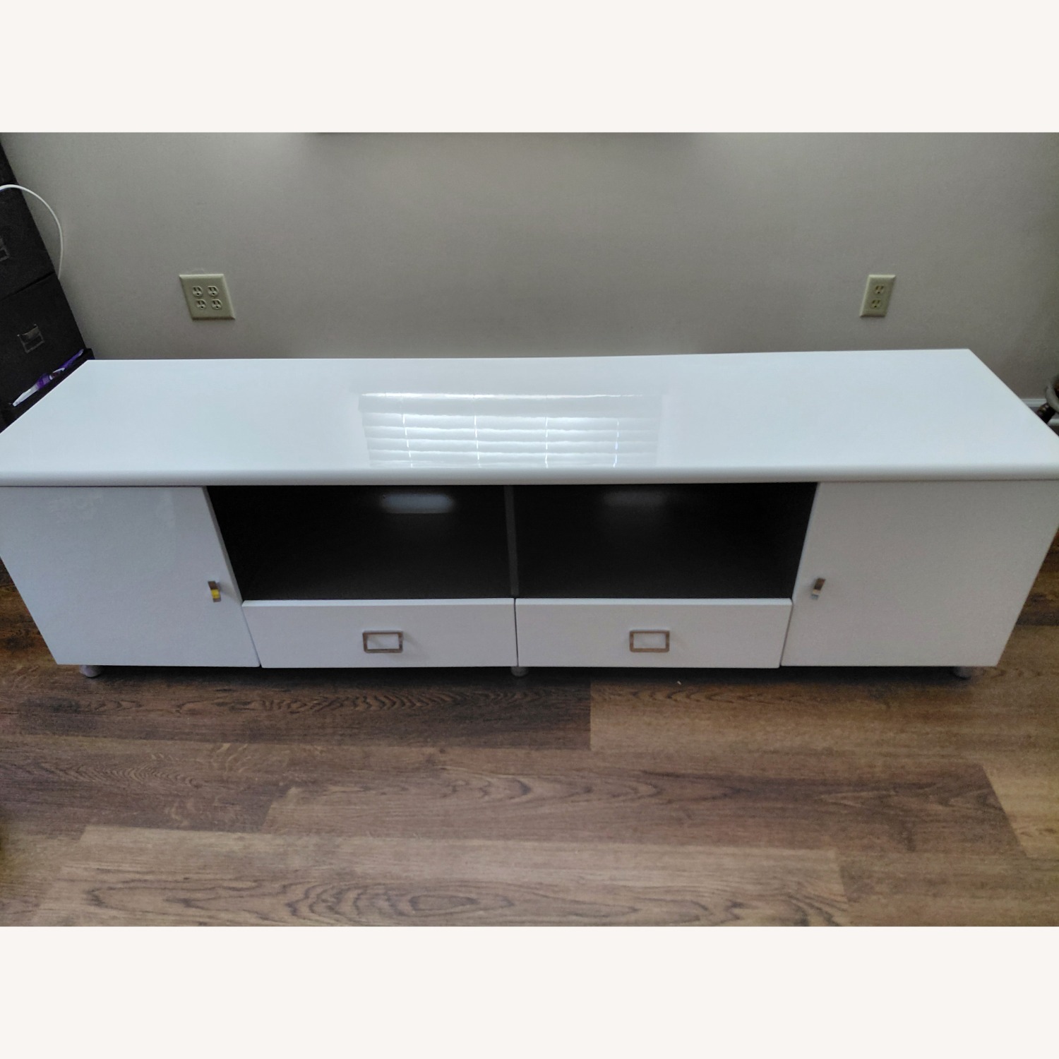 White Lacquer Media Storage - image-1