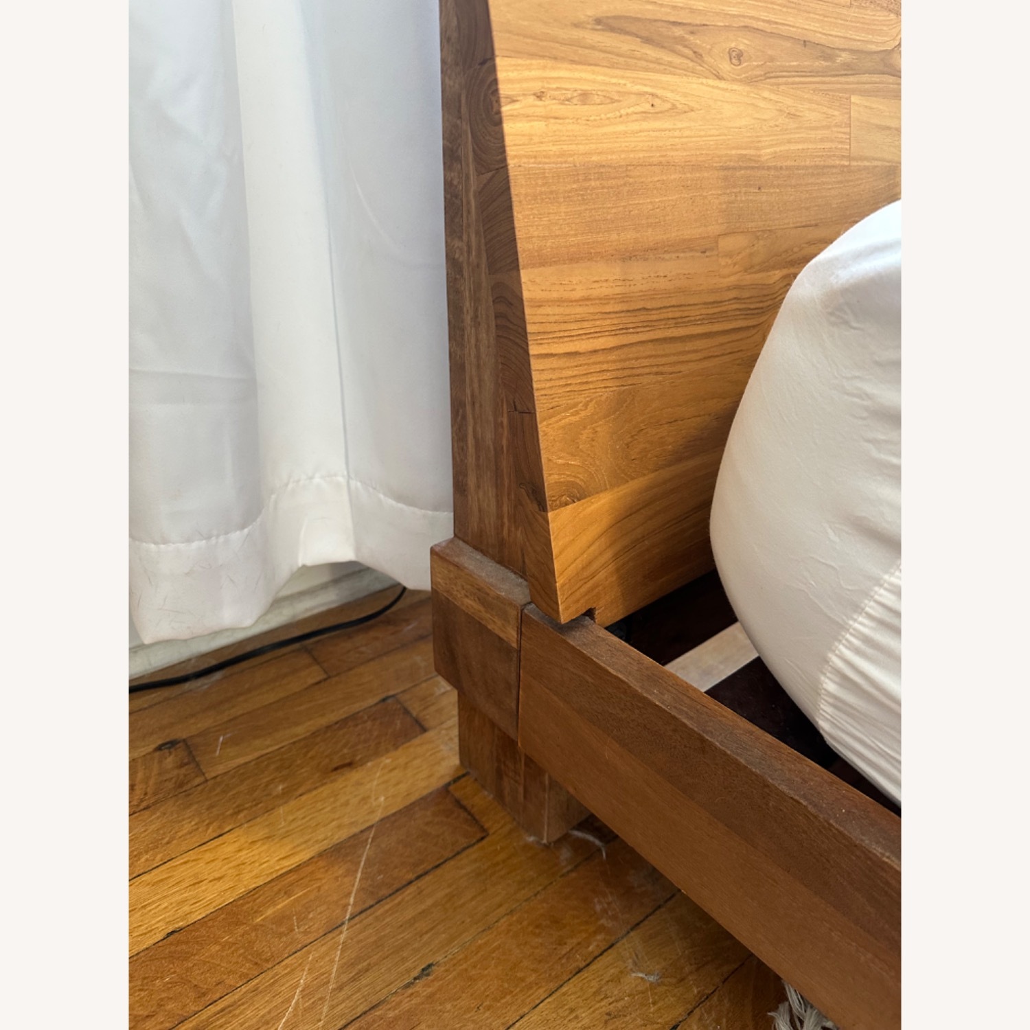CB2 Dondra Teak Dark Brown Wood King Bed - image-3