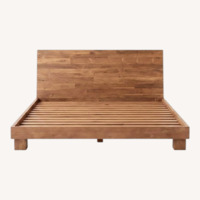 CB2 Dondra Teak Dark Brown Wood King Bed