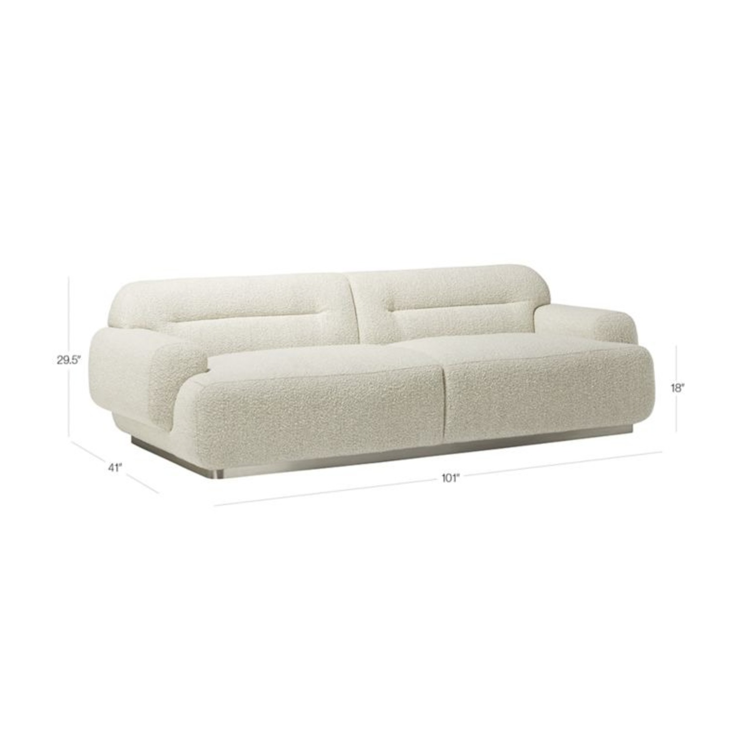 CB2 Logan Grey Boucle Sofa - image-6