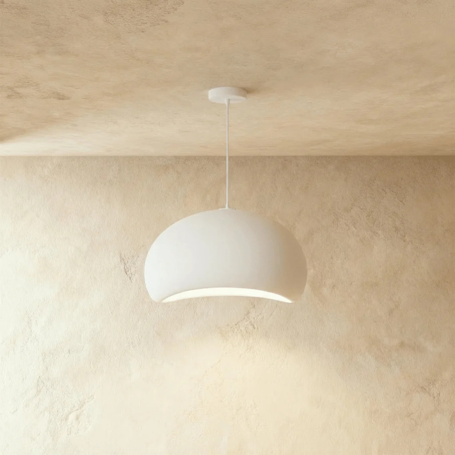 Shibui Pendant Light White Resin Ceiling Lamp - image-4