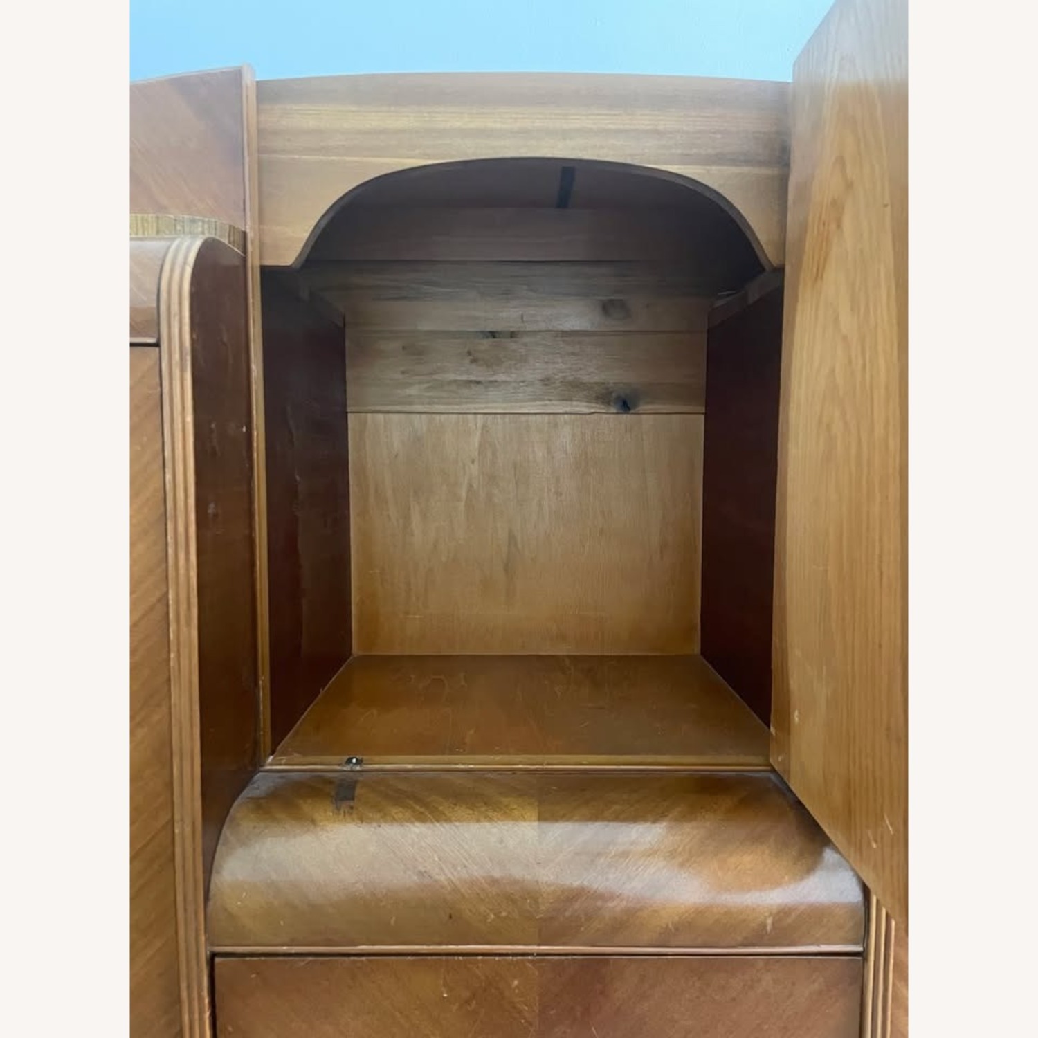 Vintage/Antique Dark Brown Wood Armoire - image-3