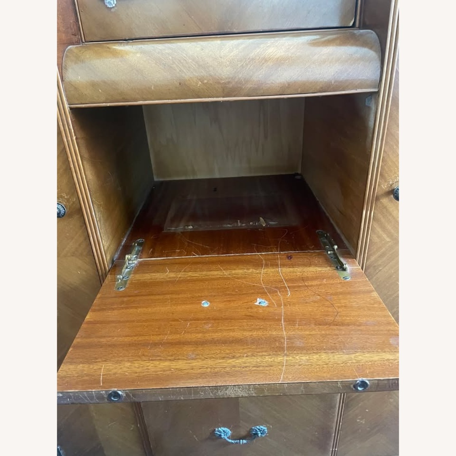 Vintage/Antique Dark Brown Wood Armoire - image-6