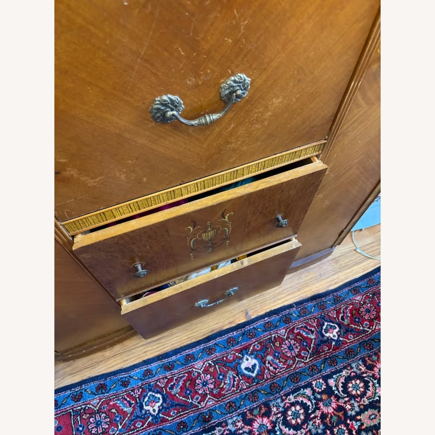 Vintage/Antique Dark Brown Wood Armoire - image-4