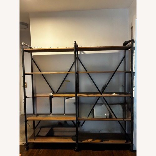 Used Metal Framed Wood Bookcase for sale on AptDeco
