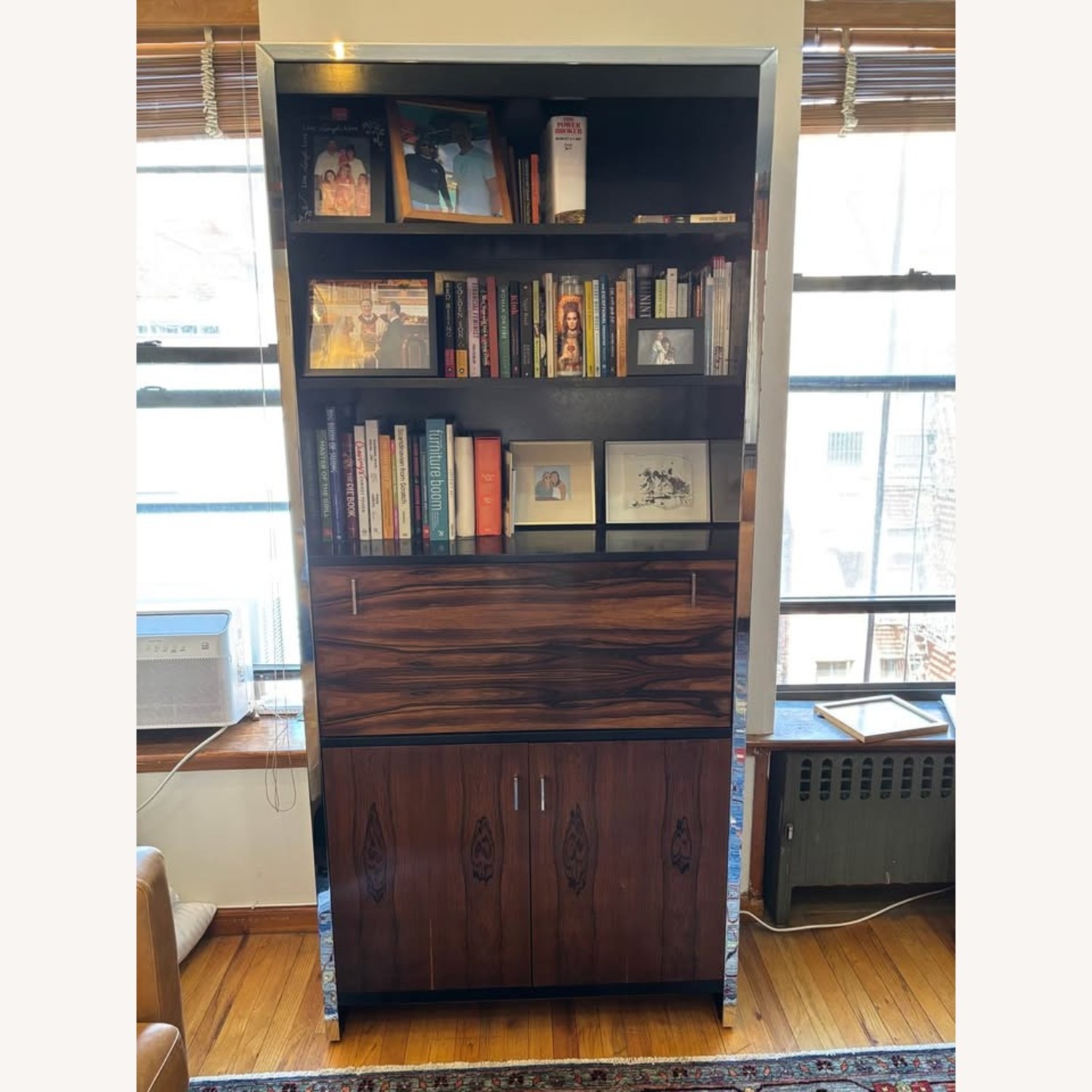 Vintage/Antique Dark Brown Wood Bookcase - image-1