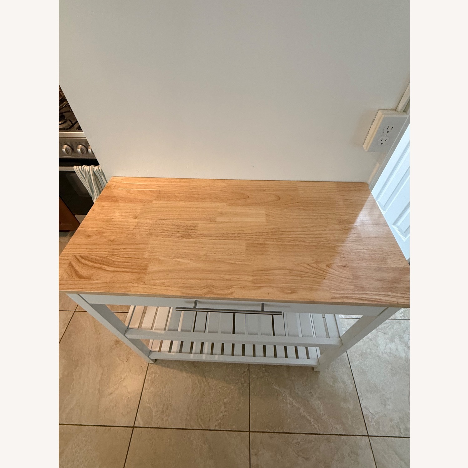Overstock White Wood Bar Cart - image-3