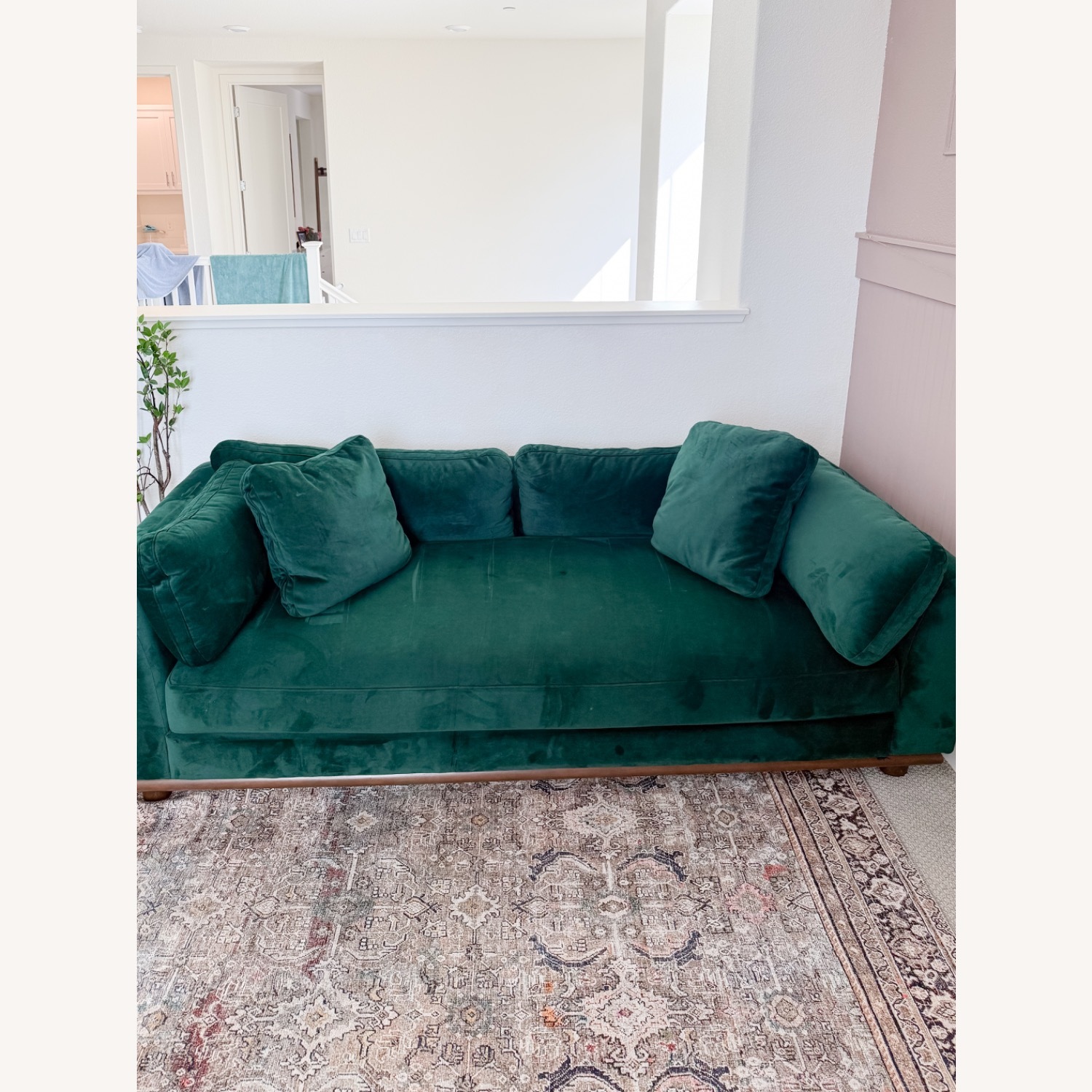 Joybrid Green Velvet Sofa - image-3