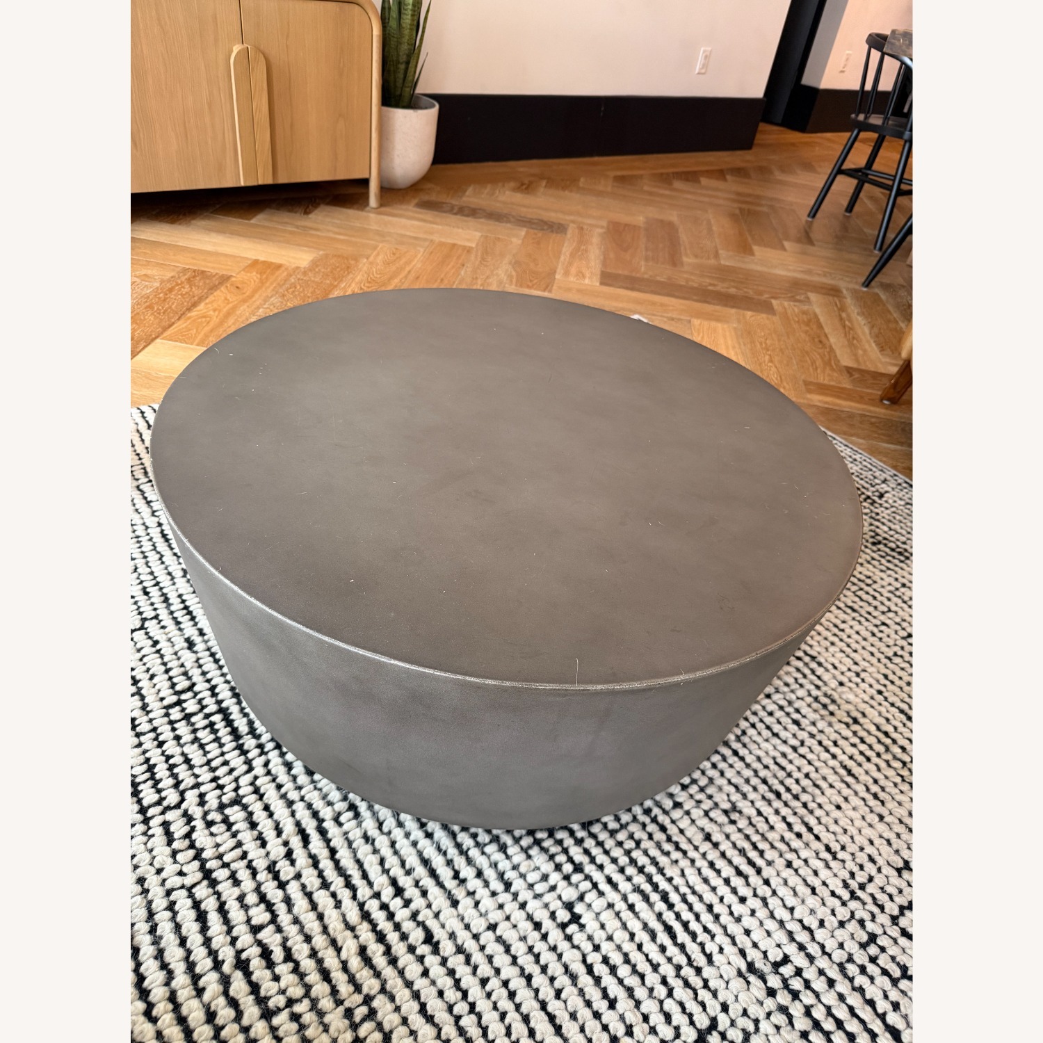 CB2 Cap 35" Grey Cement Coffee Table - image-1