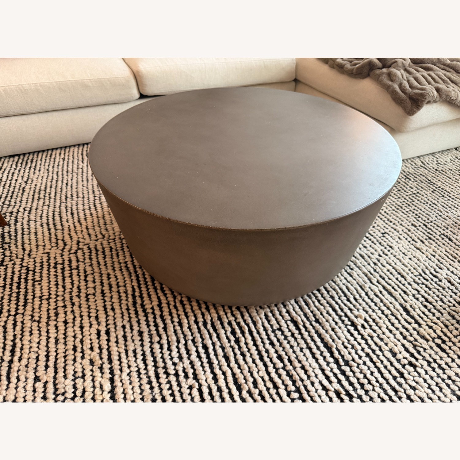 CB2 Cap 35" Grey Cement Coffee Table - image-2
