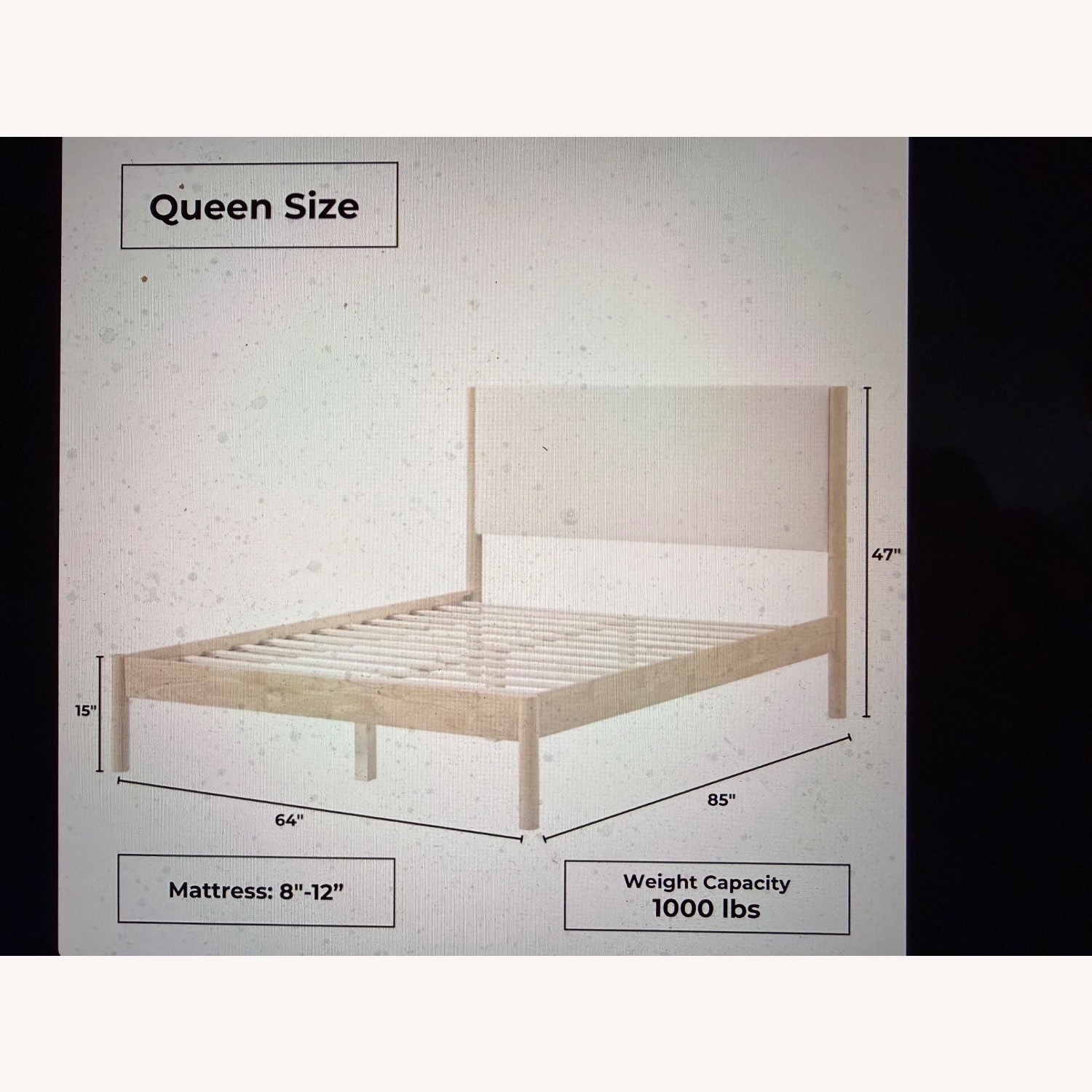 AllModern Wooden Bed Frame w HeadBoard  - image-3