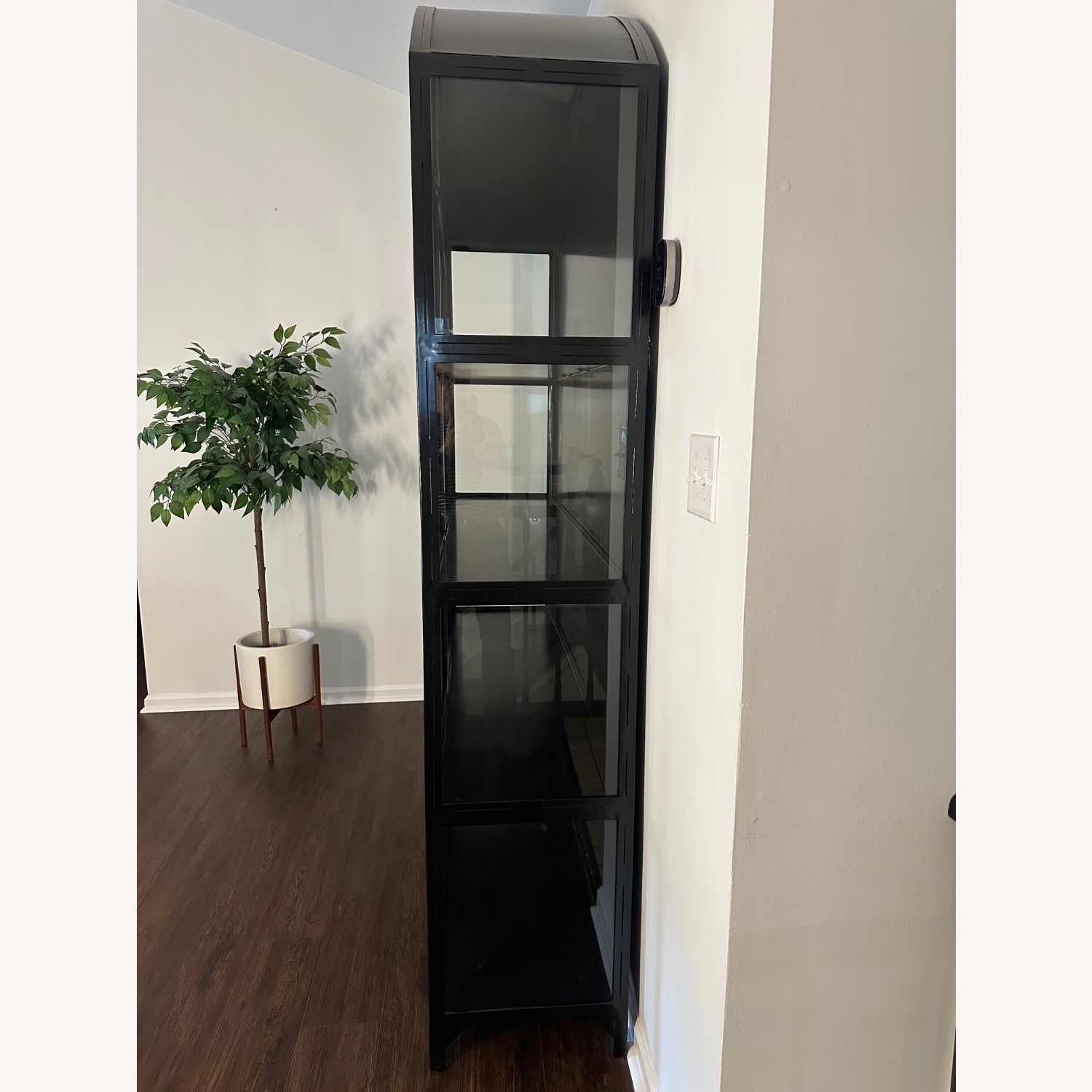 Crate & Barrel Black Metal & Glass Cabinet  - image-2