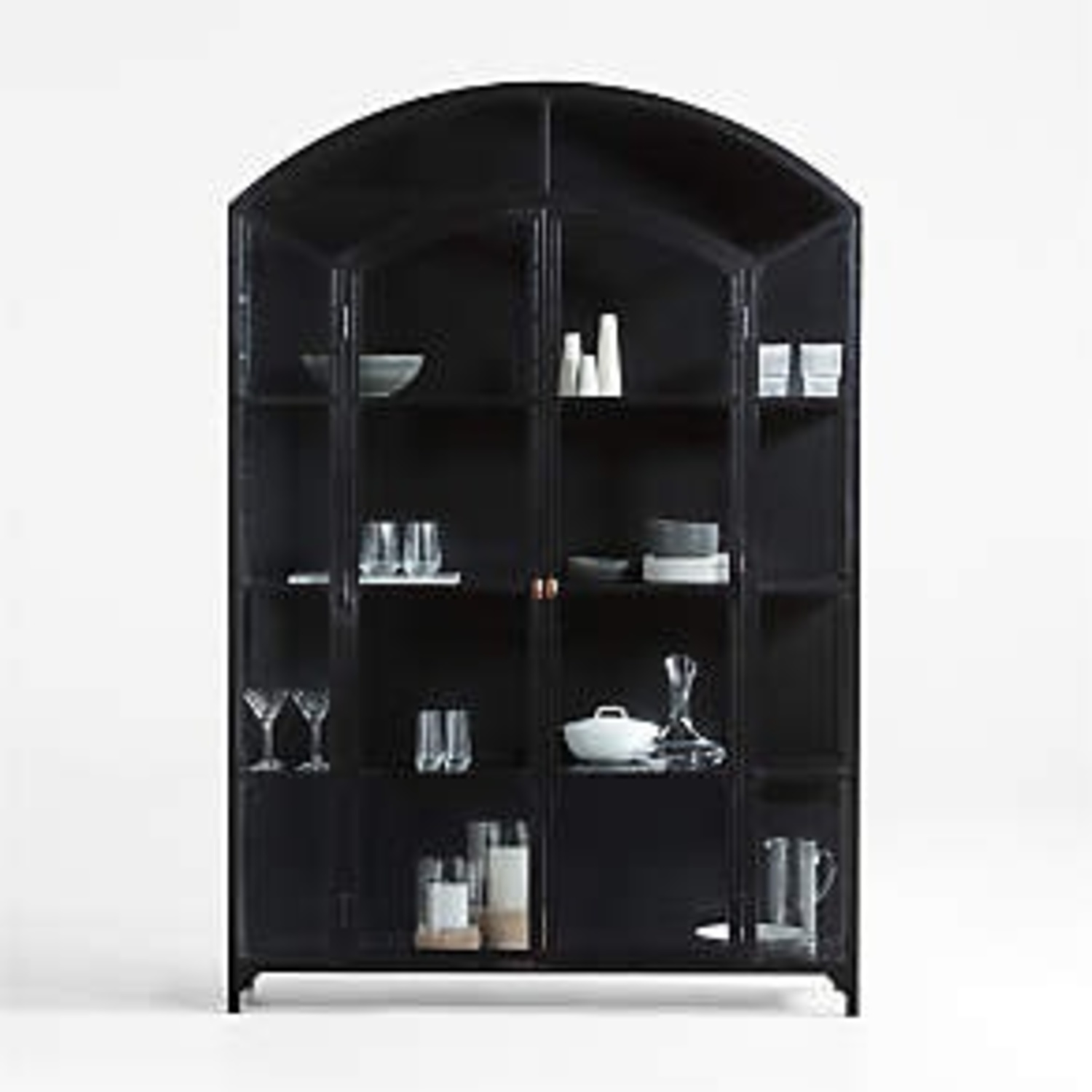 Crate & Barrel Black Metal & Glass Cabinet  - image-4